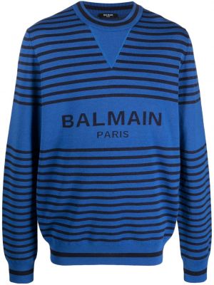 Pruhovaný sveter Balmain modrá