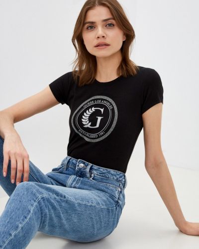 Джинсова футболка Guess Jeans, чорна