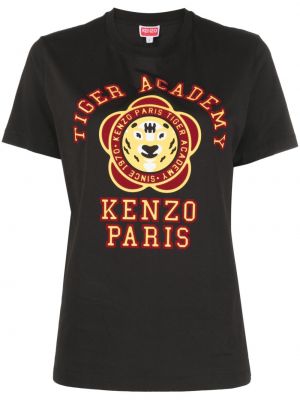 Pamut póló nyomtatás Kenzo fekete