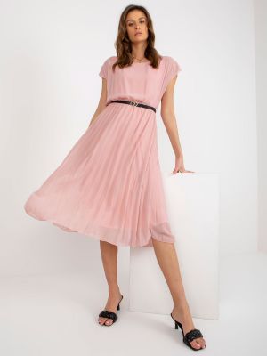Πλισέ φόρεμα Fashionhunters ροζ