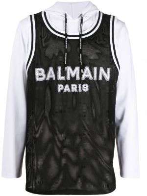 Trykt hettegenser Balmain svart