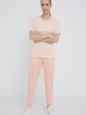 Pamučna pidžama Calvin Klein Underwear narančasta