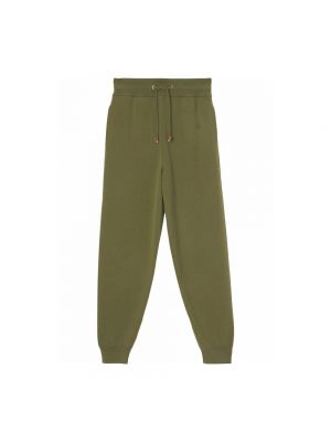 Spodnie sportowe z kaszmiru Burberry zielone
