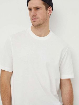 Памучна тениска с дълъг ръкав с апликация Armani Exchange бежово