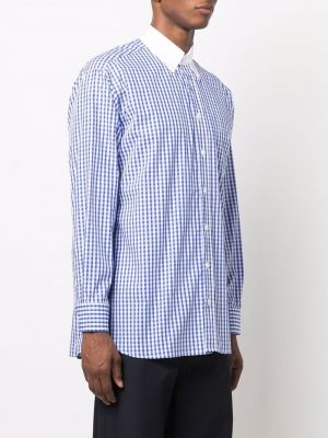 Péřová kostkovaná košile s knoflíky Mackintosh modrá