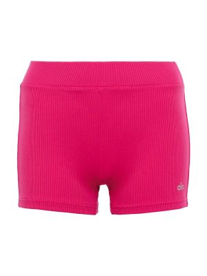 Športne kratke hlače z visokim pasom Alo Yoga roza