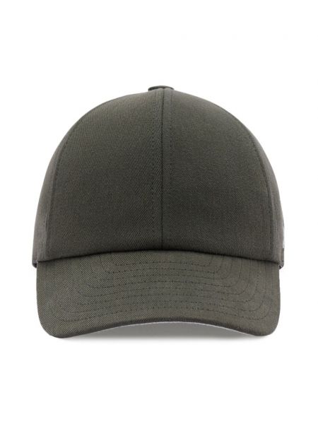 Medvilninis siuvinėtas kepurė su snapeliu Courreges žalia