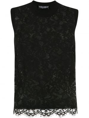 Top sin mangas de encaje Dolce & Gabbana negro