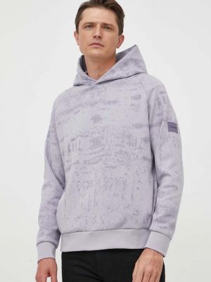 Hoodie s kapuljačom s printom Calvin Klein ljubičasta