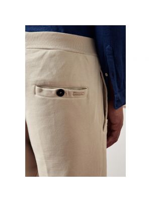 Pantalones rectos de algodón Massimo Alba beige
