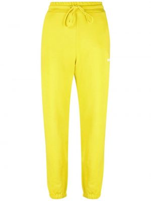 Pantaloni con stampa Msgm giallo