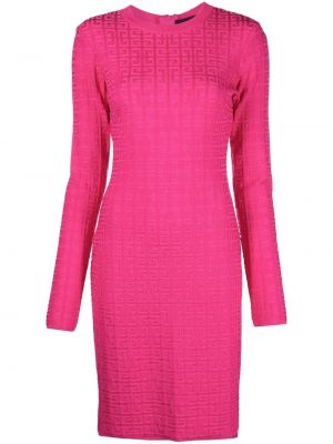 Robe longue en tricot à imprimé Givenchy rose