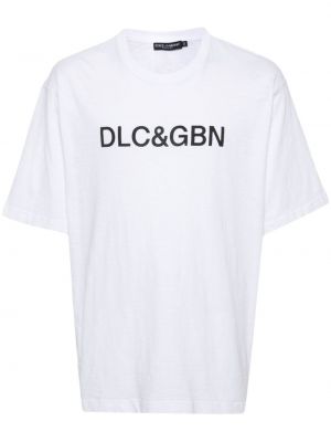 Bavlněné tričko s potiskem Dolce & Gabbana bílé