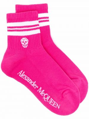 Pruhované ponožky Alexander Mcqueen růžové
