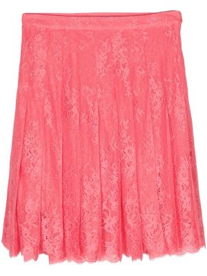 Čipkovaná plisovaná sukňa Ermanno Scervino ružová