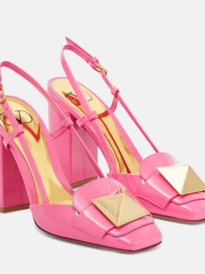 Pantofi cu toc din piele slingback Valentino Garavani roz