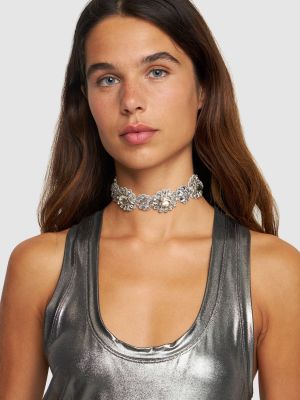 Ogrlica s kristali Moschino srebrna