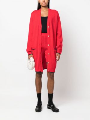 Kašmírový kabát s knoflíky Barrie červený