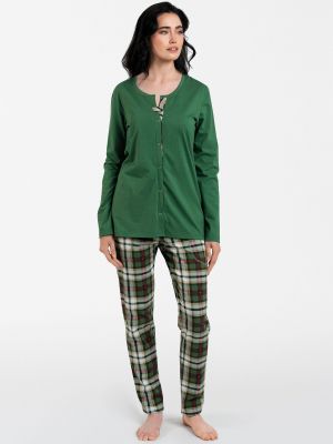 Pidžama ar apdruku ar garām piedurknēm Italian Fashion zaļš