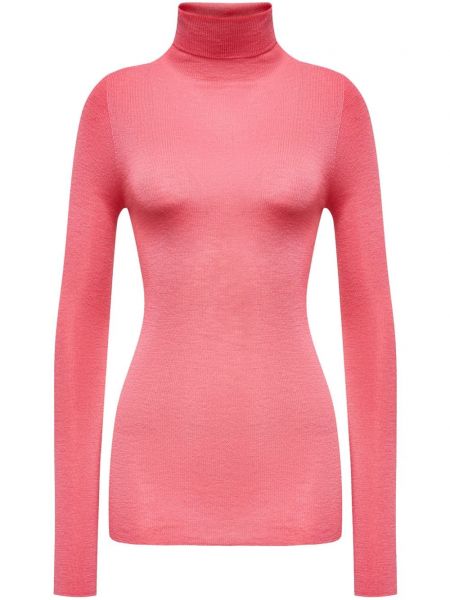 Вълнен пуловер от мерино вълна 12 Storeez розово