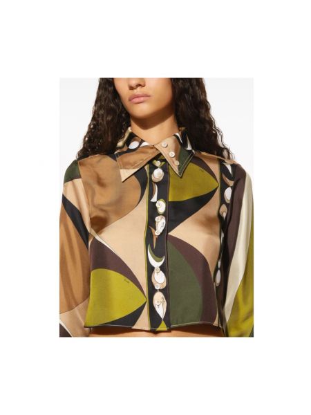 Camisa de seda con estampado con estampado abstracto Emilio Pucci
