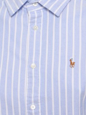 Памучна риза на райета Polo Ralph Lauren синьо