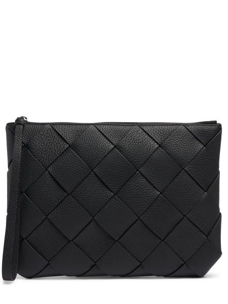 Borse pochette di pelle Bottega Veneta nero