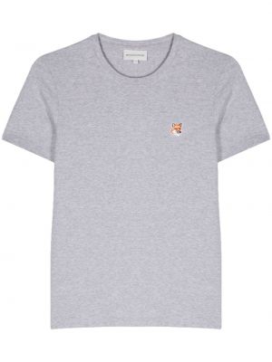 T-shirt en coton à imprimé Maison Kitsuné gris