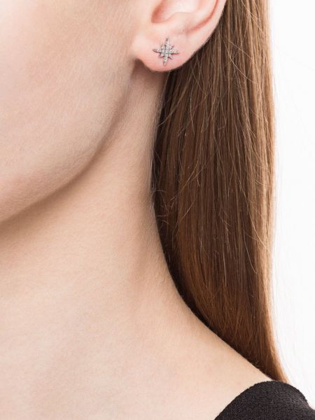 Boucles d'oreilles à imprimé à motif étoile Apm Monaco argenté