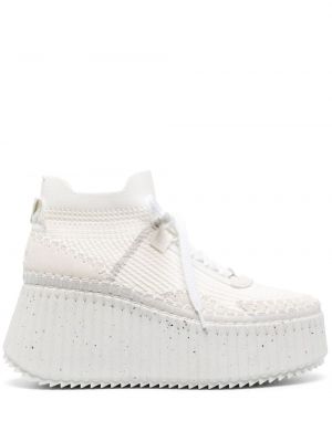 Sneakers con platform Chloé bianco
