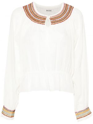 Памучна блуза бродирана Bode бяло