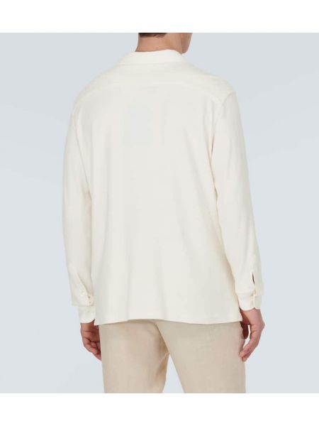 Bavlnená hodvábna košeľa Zegna biela
