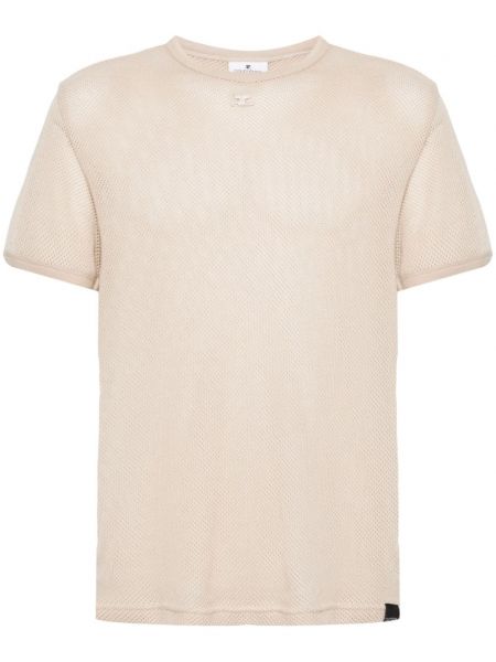 T-shirt en tricot ajouré Courrèges beige