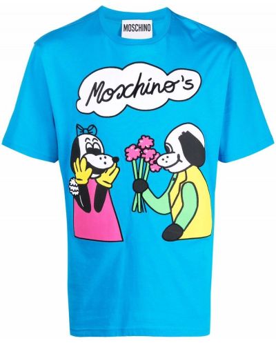 Floral t-skjorte Moschino blå