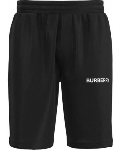 Pantaloni scurți din bumbac din jerseu Burberry negru
