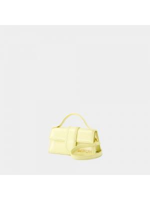 Bolsa de hombro de cuero Jacquemus amarillo