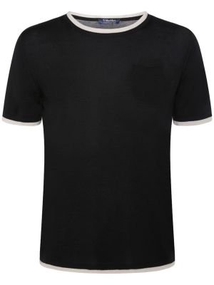 Вълнена тениска 's Max Mara черно