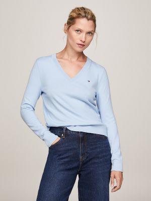 Jersey de algodón de tela jersey Tommy Hilfiger azul
