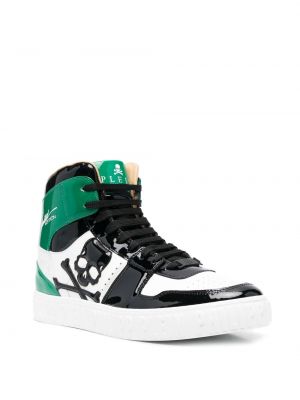 Sneakersy sznurowane koronkowe Philipp Plein zielone