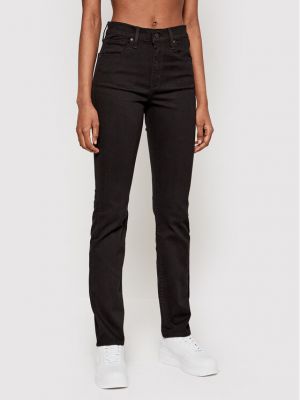 Straight fit džíny s vysokým pasem Levi's - černá