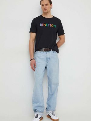 Tricou din bumbac United Colors Of Benetton negru