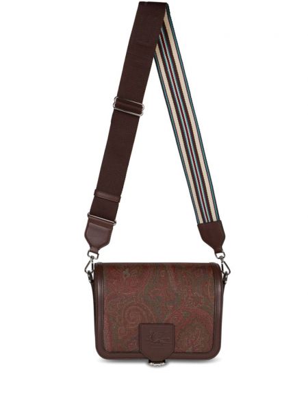 Crossbody kabelka s potlačou Etro hnedá