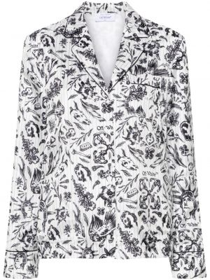 Φλοράλ σατέν πουκάμισο με σχέδιο Off-white