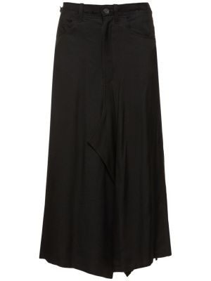 Midi φούστα σε φαρδιά γραμμή Yohji Yamamoto μαύρο