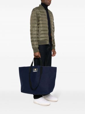 Bavlněná shopper kabelka Barbour modrá