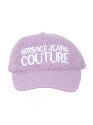 Czapka z daszkiem Versace Jeans Couture fioletowa