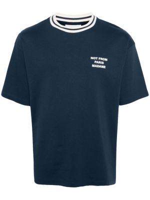 T-shirt en coton avec applique Drôle De Monsieur bleu