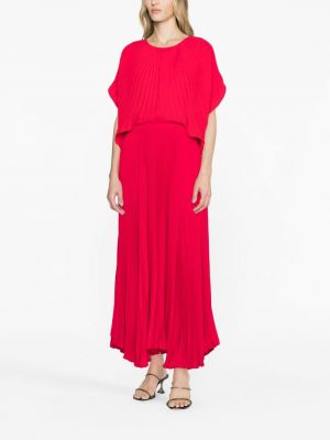 Drapované plisované dlouhé šaty Styland červené