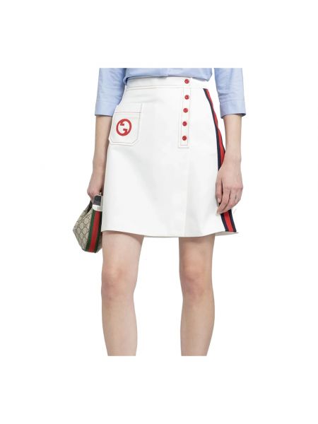 Mini falda a rayas Gucci blanco