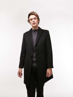 Приталенное пальто Topman черное